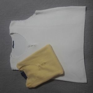 Basic edition 2 in lot shell top crochet border yellow/off-white sz L